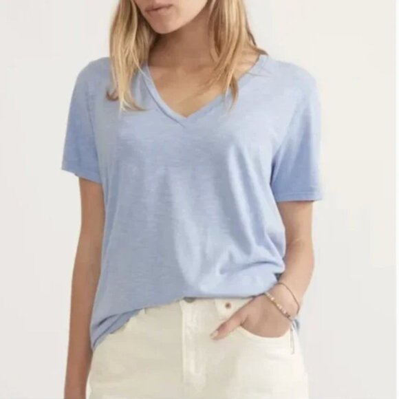 Marine Layer Tops - Marine Layer Boyfriend V-Neck Tee Color: Pale Blue Size: Medium